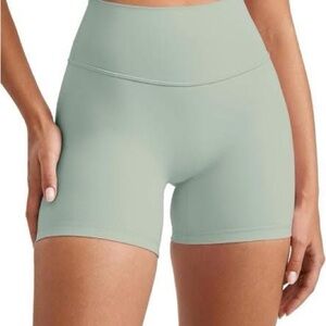 High-Waist Sage Green Bike Shorts for Women